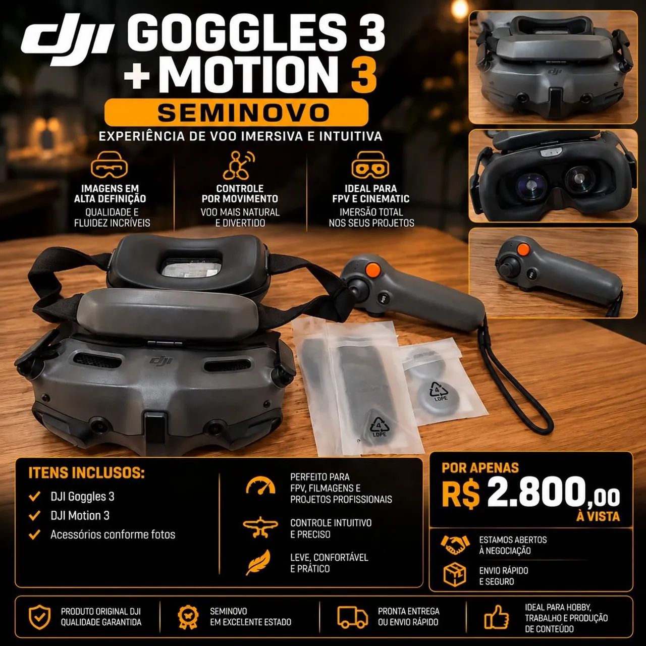 DJI goggles 3 + motion controle 3