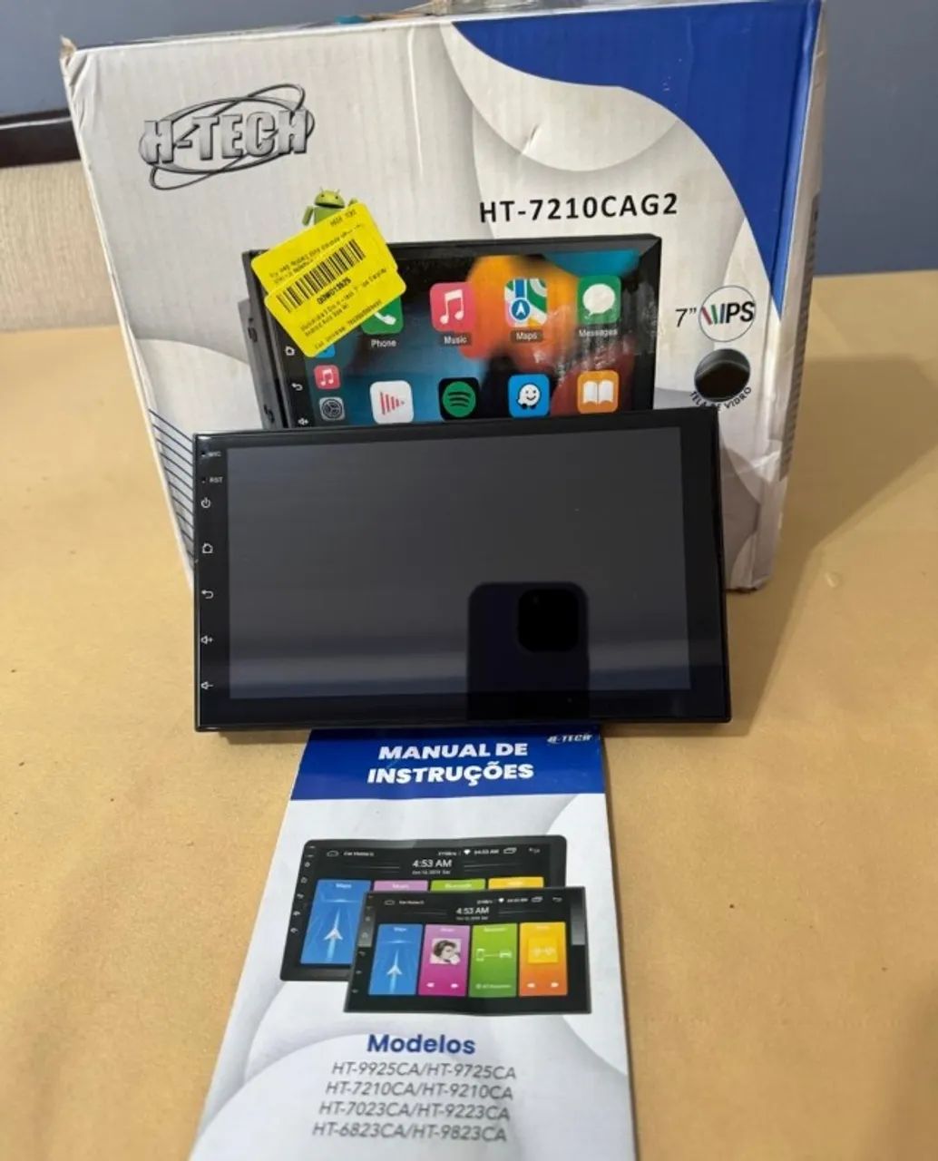 Multimídia 2 Din 7 pol Ips H-tech HT-7210CAG2 Carplay Android Auto