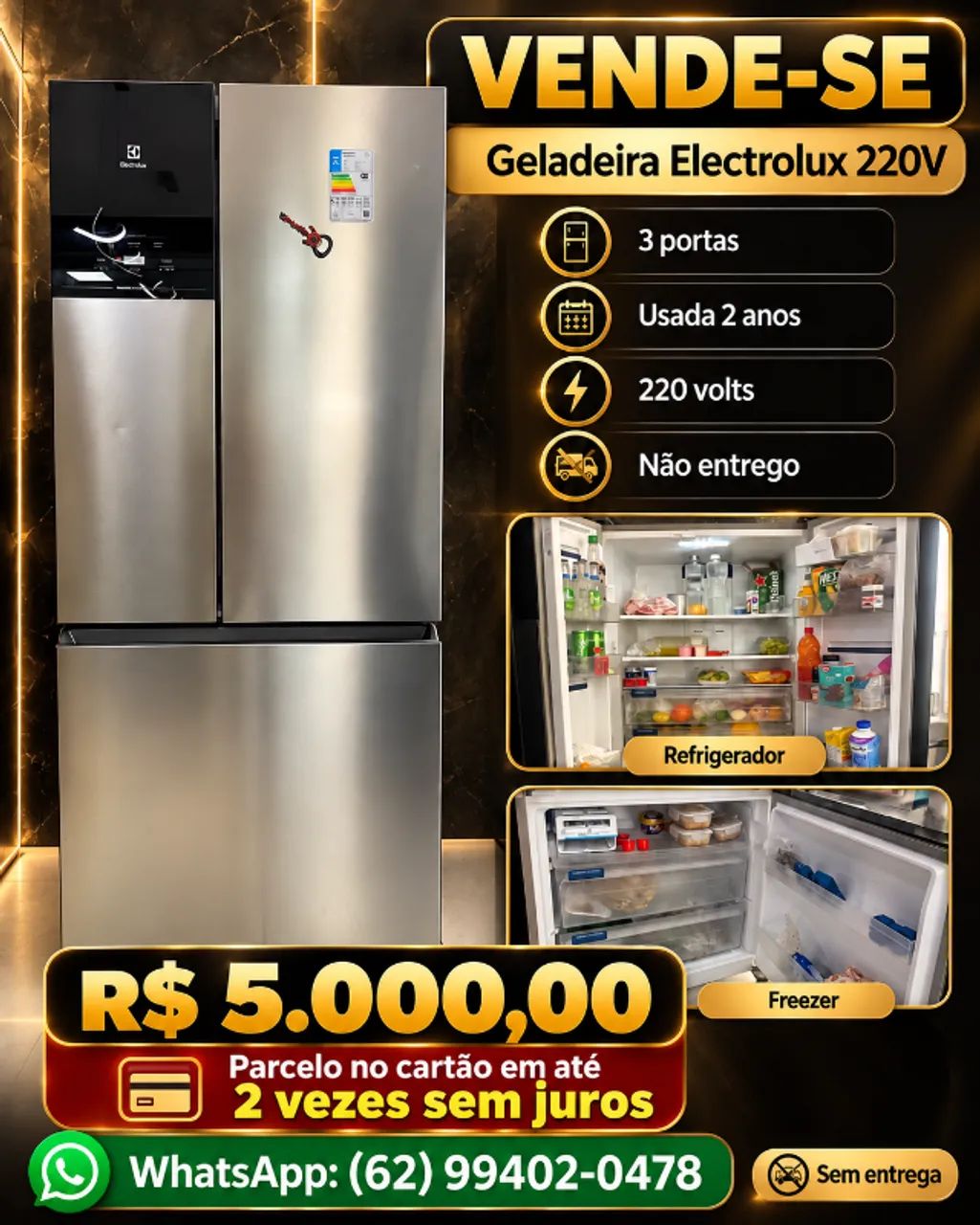 Geladeira 590 litros Electrolux 