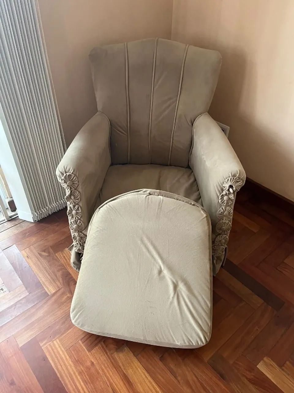 POLTRONA DE SUEDE BEGE (C046) - Foto 3