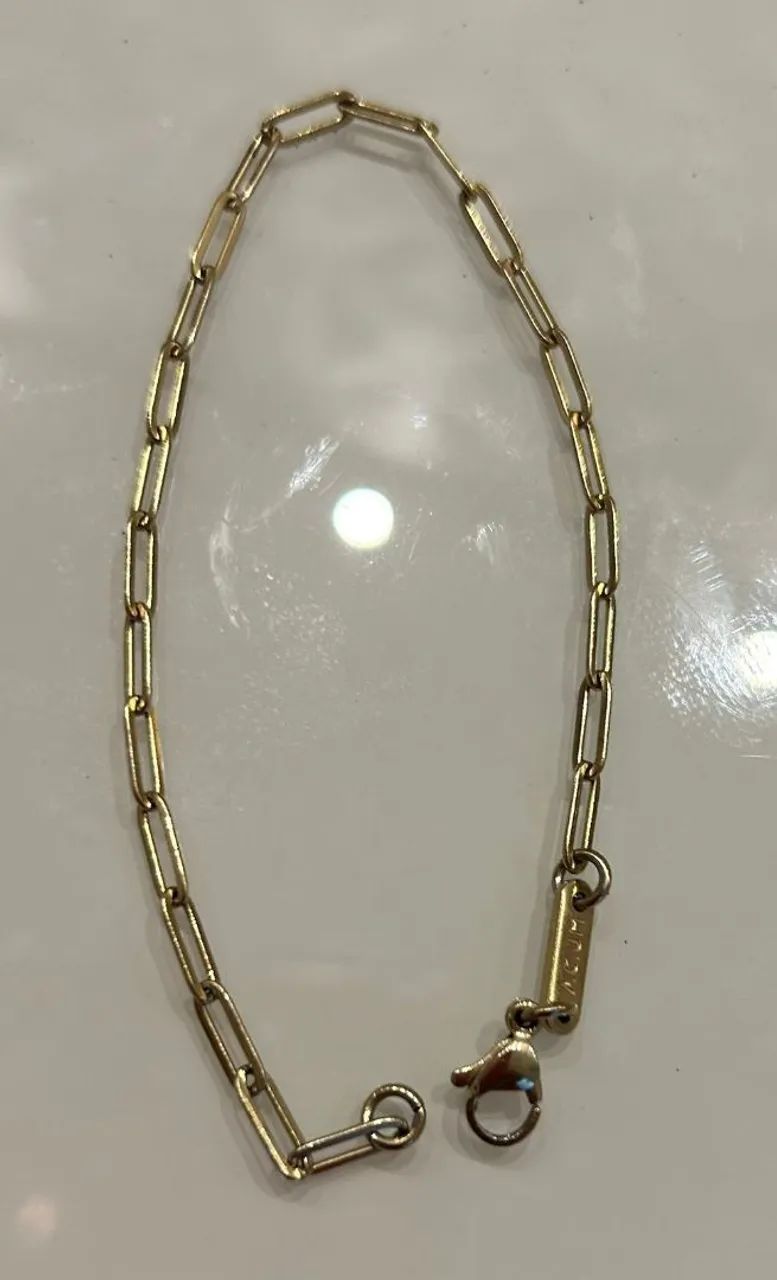 Pulseira de Aço cirúrgico banhado a ouro 