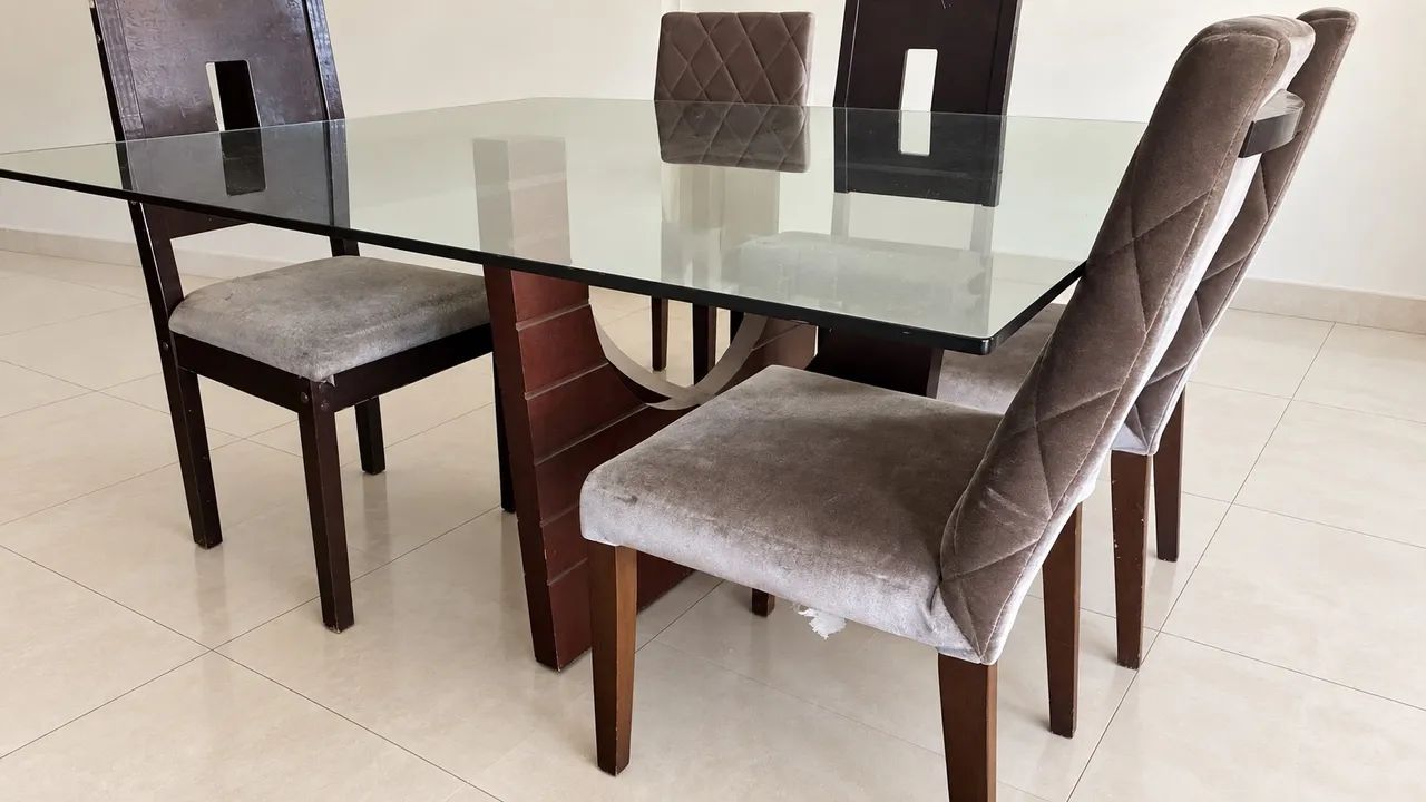 Mesa de vidro 6 cadeiras - Foto 2