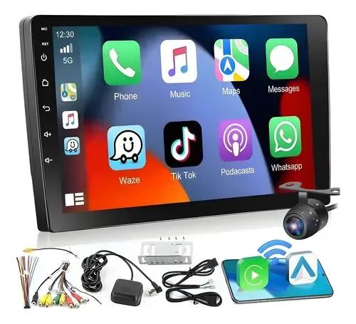 Central Multimidia Android 9 Polegadas Wi-Fi GPS off-line Car-Play Android Auto 