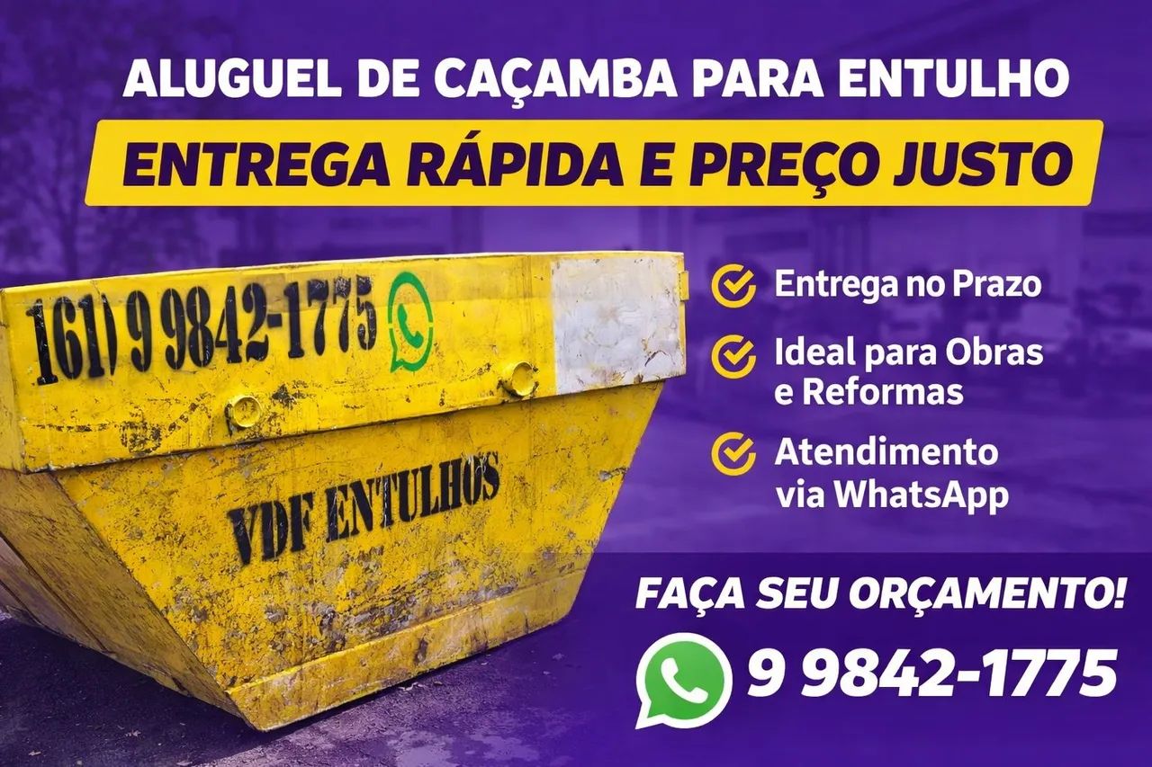 Aluguel de Caçamba para Entulho - Entrega Rápida e Preço Justo