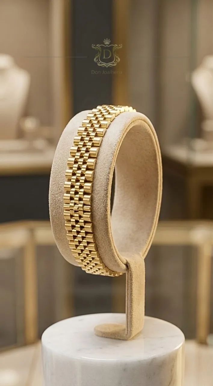 Conjunto Pulseira e Anel Rolex em Ouro 18k 750 - Foto 4