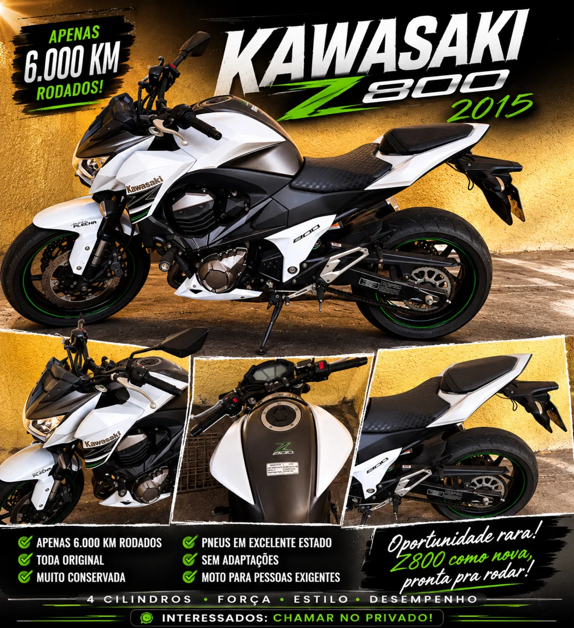 Motos Kawasaki Z-800 2015 no Brasil