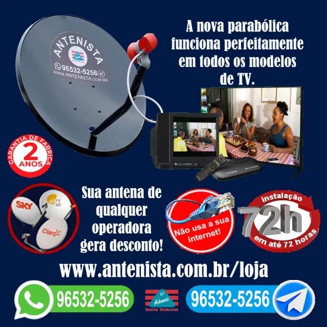 Parabólica Vivensis SATHD Regional instalada em sua casa e com 2 anos de garantia. - Foto 5