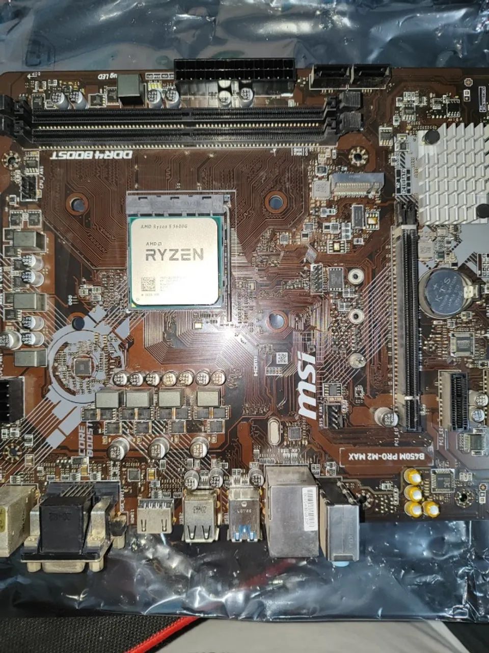 Placa mãe ASUS b450m pro m2 max + Processador AMD Ryzen 5600G + Cooler - Foto 3