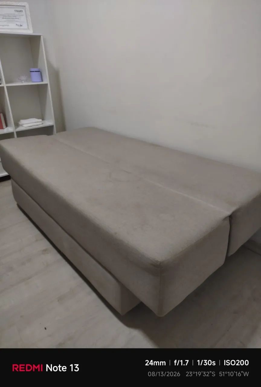 Sofá-cama bege em bom estado  - Foto 2