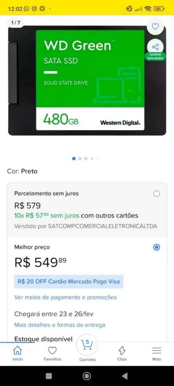 SSD WD Green 480G - Foto 3