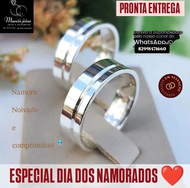 ALIANÇAS DE NAMORO NOIVADO E COMPROMISSO  - Foto 3