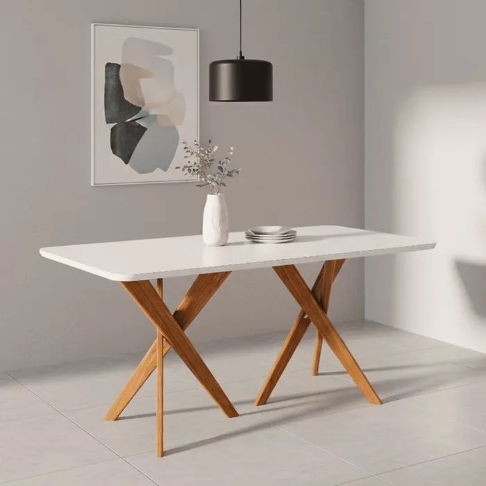 Mesa de Jantar 1,80m Base em Madeira tt876