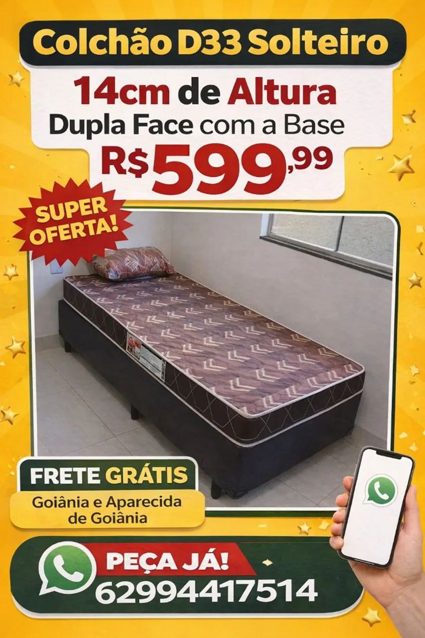 Cama box solteiro colchão D33