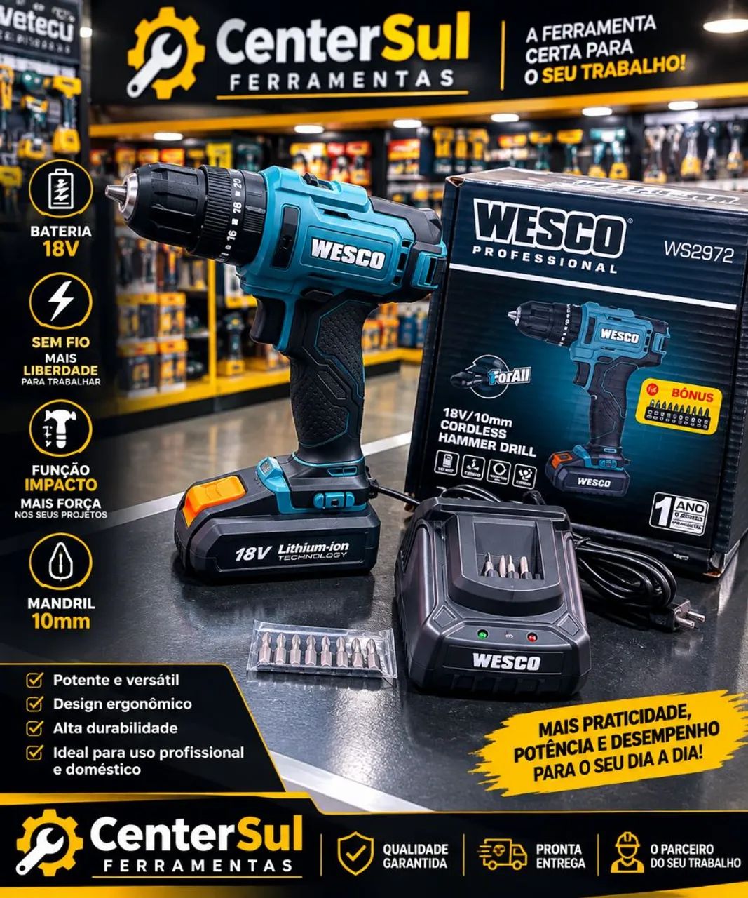 WEST. フライヤー各種 Parafusadeira e Furadeira de Impacto WESCO 18V - WS2972