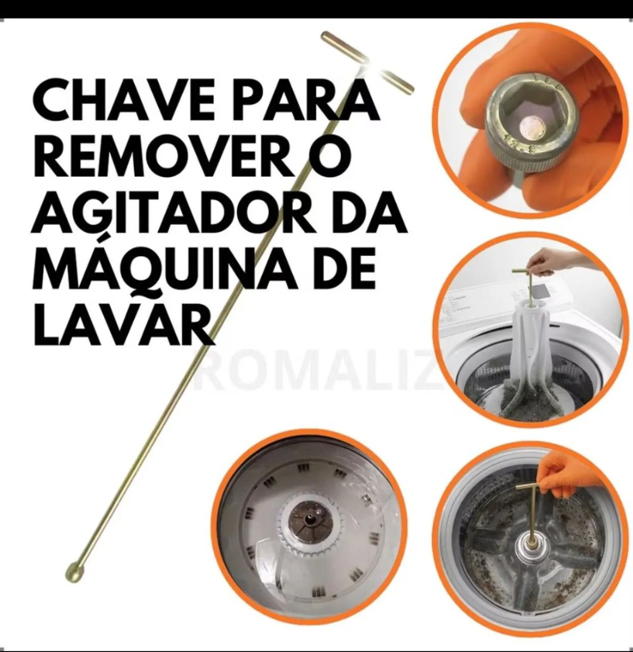 Chave para remover cesto Máquina de lavar 