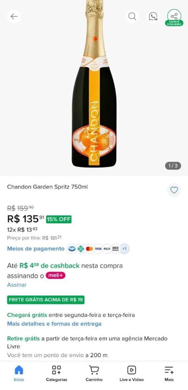 Vendo duas garrafas de Chandon Garden - Foto 2