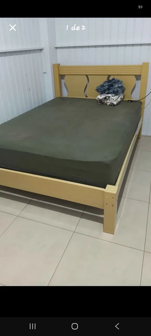 Colchão e cama de casal seminovo
