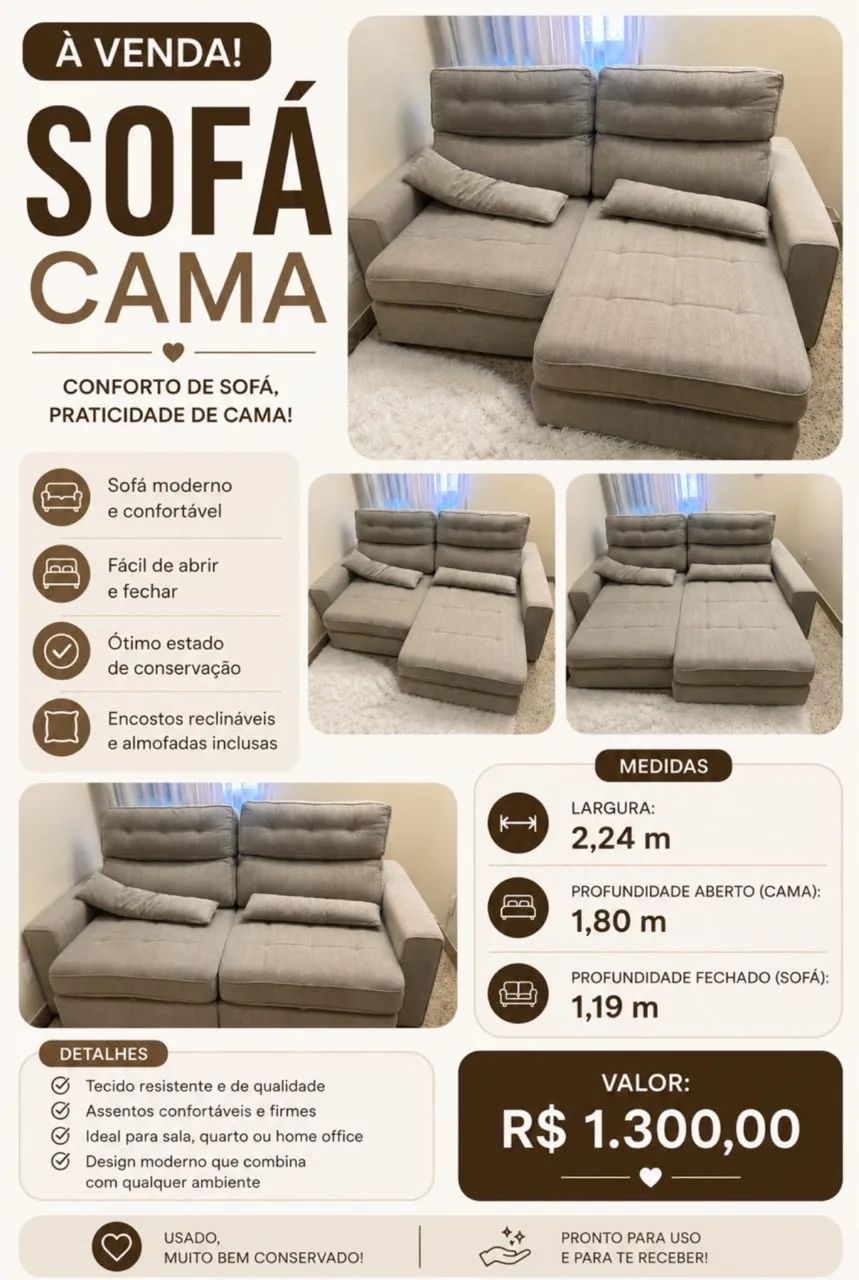 Sofá cama . Produto em Salvador