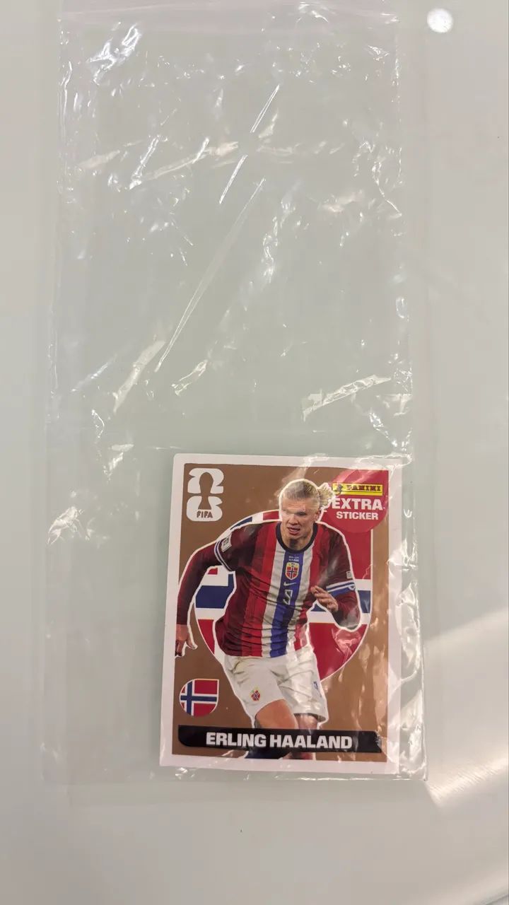 Figurinha Extra Sticker Bronze Erling Haaland Copa 2026 Panini Rara - Foto 3