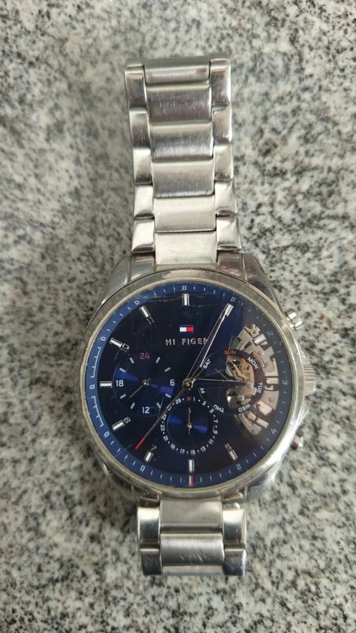 Relógio Tommy Hilfiger Original Masculino Azul Aço