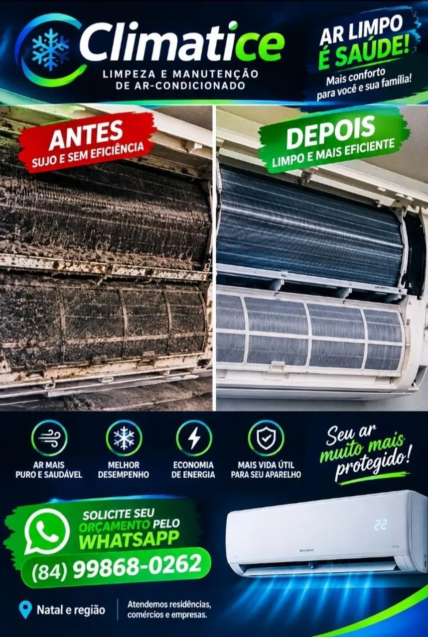 Limpeza e higienização de ar condicionado 