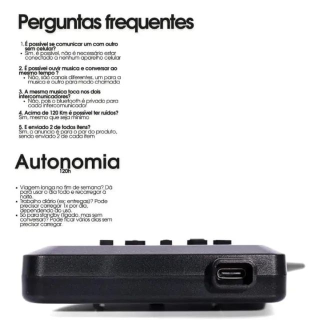 ? KIT 2 Intercomuncadores para capacete V6 + ? + Smartwatch de  BRINDE - Foto 5