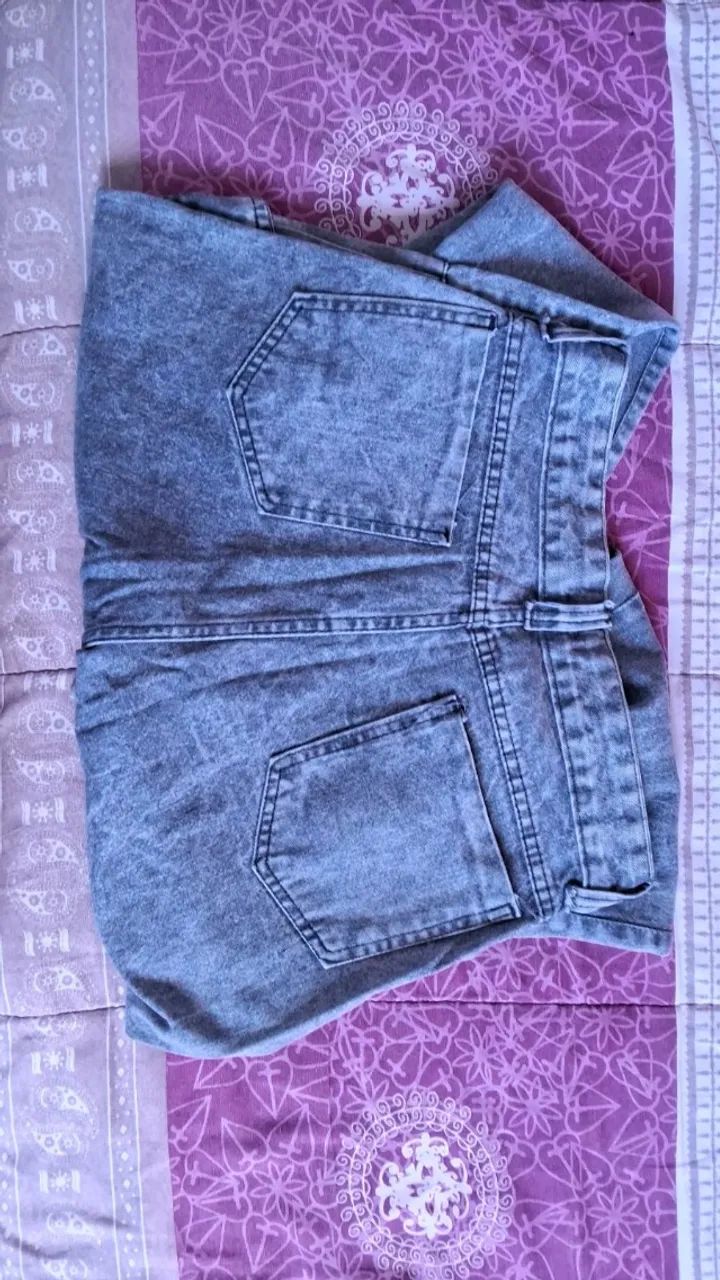Calça jeans cargo cinza - Foto 3