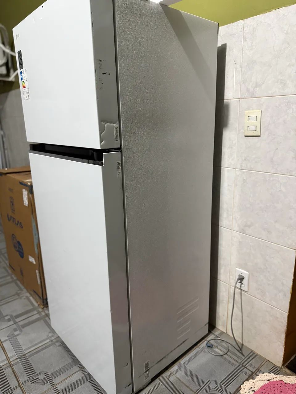 Geladeira LG inverter frosfree 375 litros + fogão 5 bocas tampo em vidro nunca usado  - Foto 5