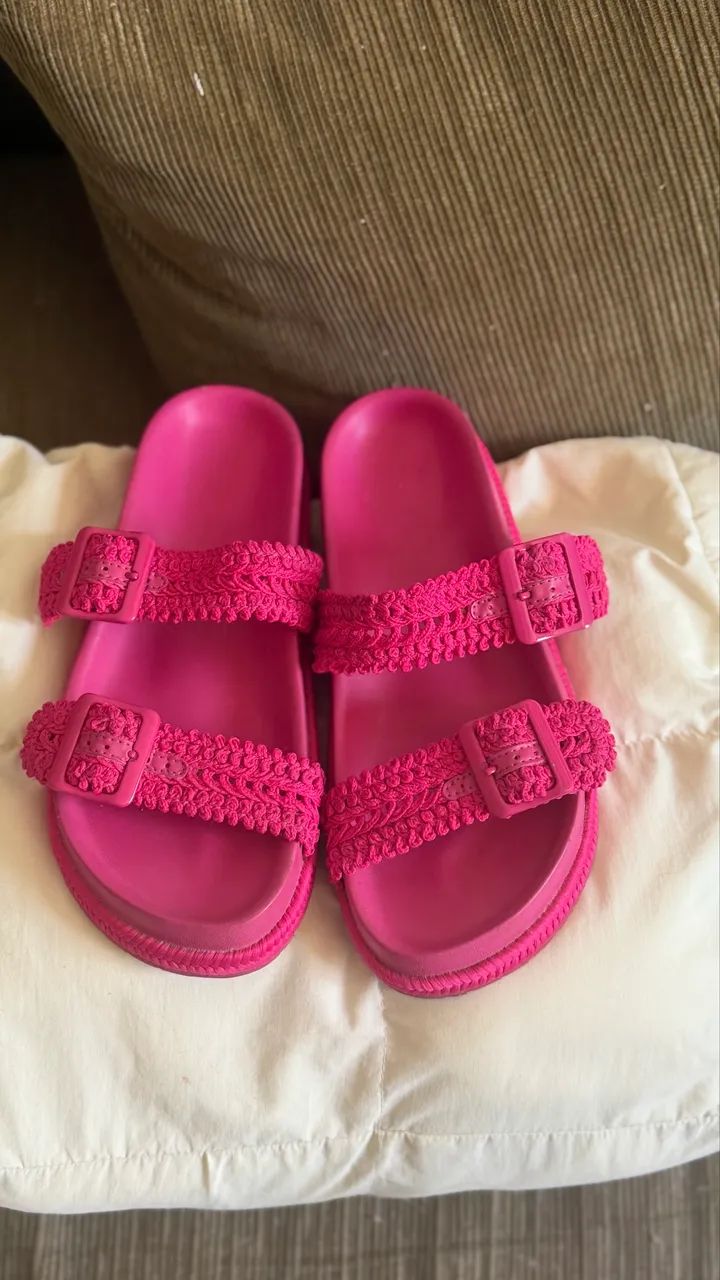 Sandália arezzo rosa, tamanho 34