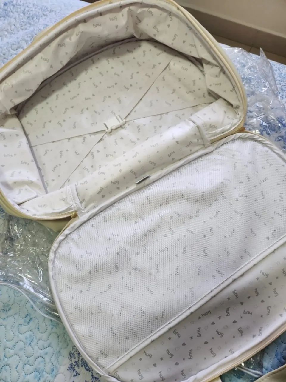 Bolsa Maternidade XG HUG Zig Zag Bege IMPECÁVEL - Foto 2
