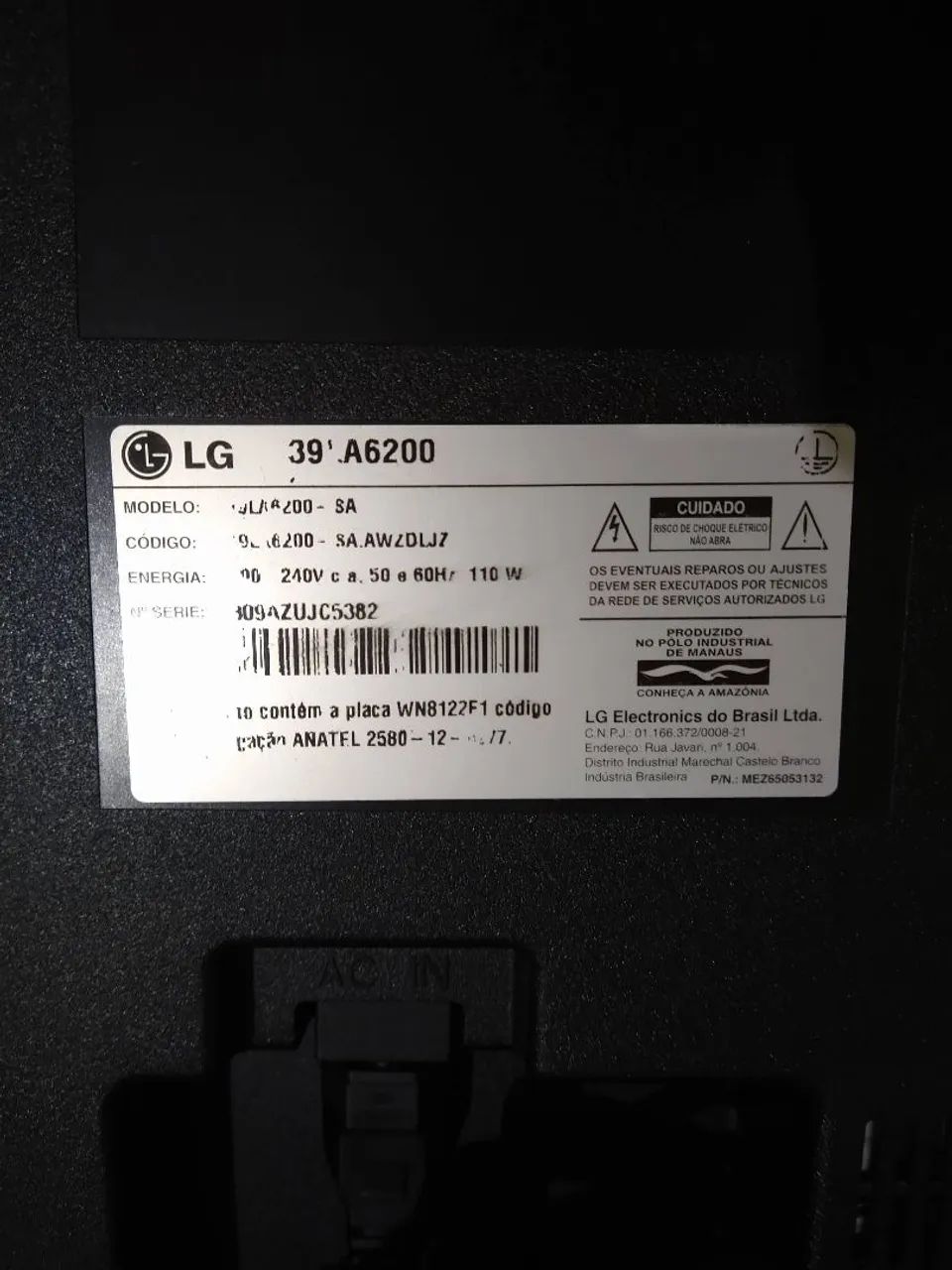 Smartv LG 39 polegadas LA 6200 com defeito na tela. - Foto 3