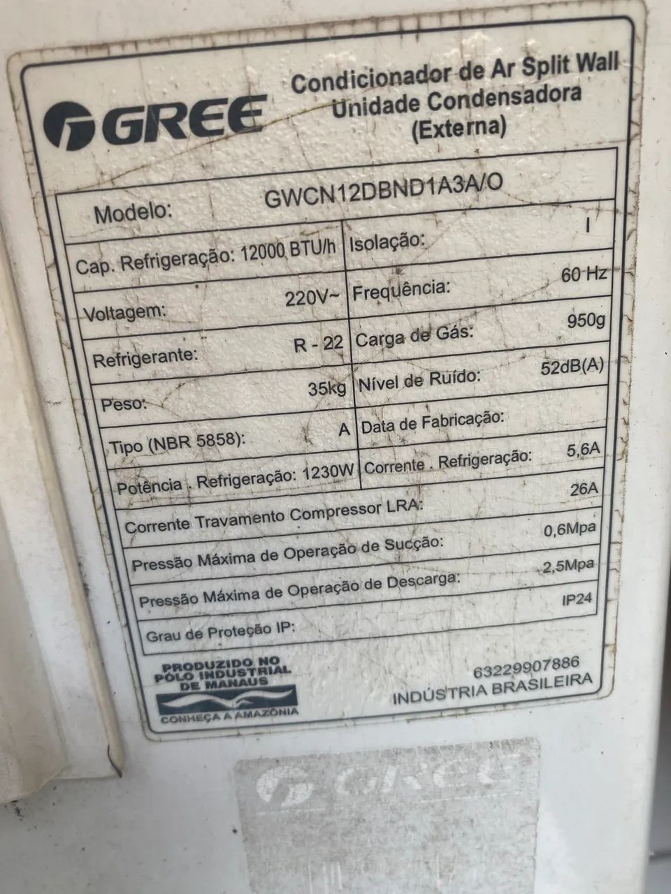 Ar-condicionado Split Gree 12.000 BTUs, 220V, completo. - Foto 4
