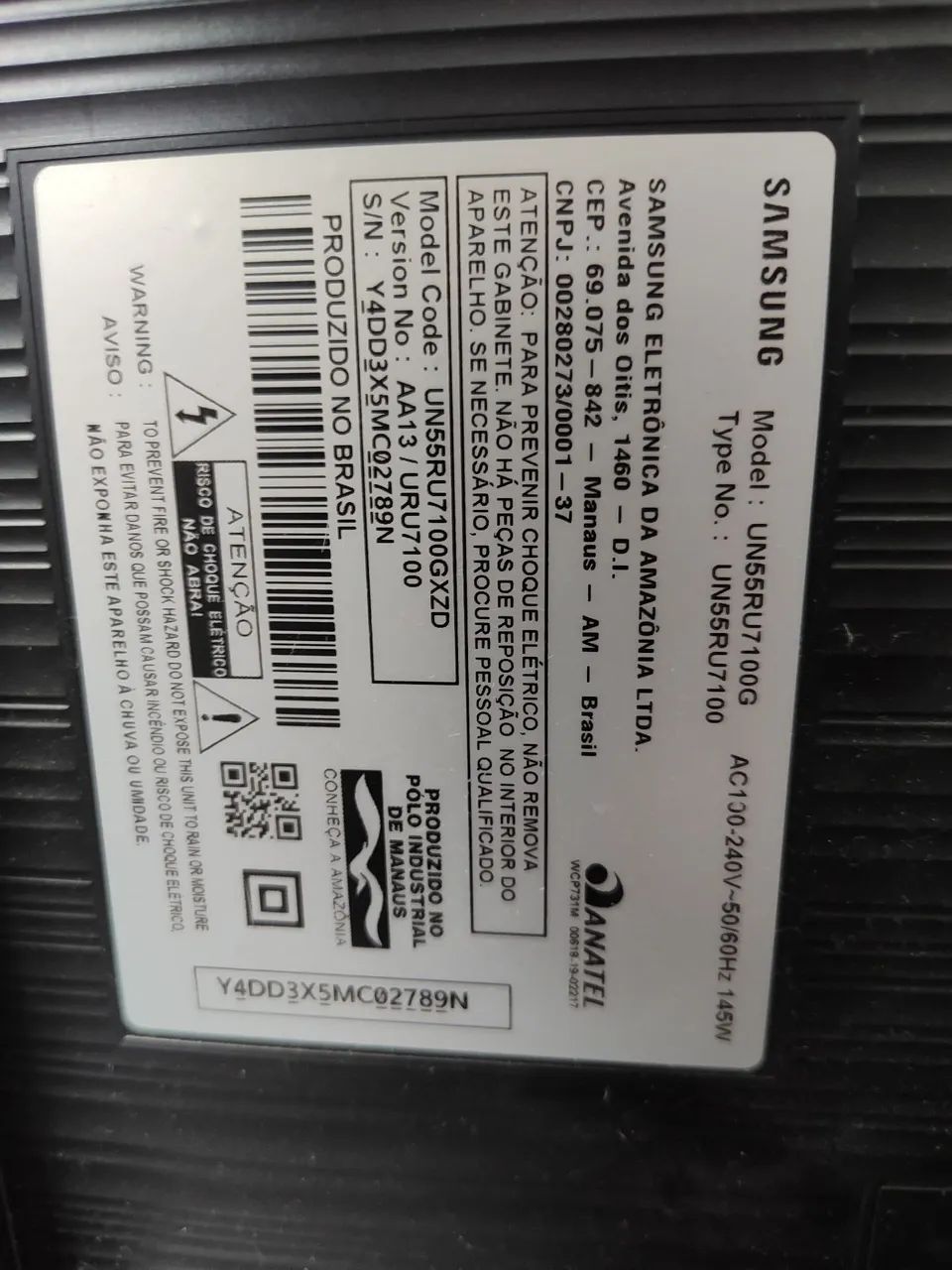 TV Samsung 4k 55 polegadas com display quimado 