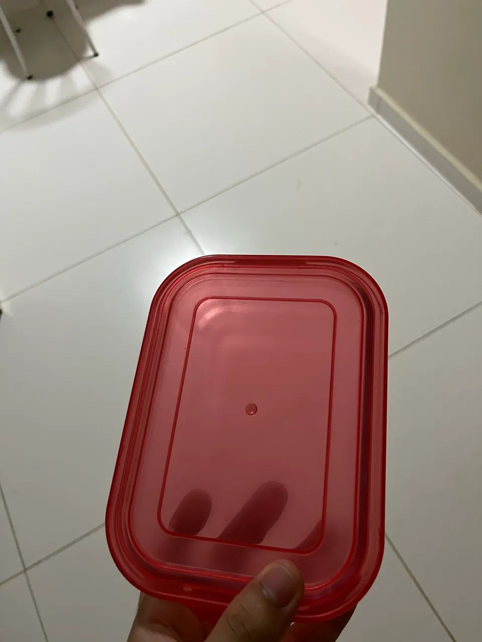 Pote de Vidro Retangular (Tampa Vermelha) - Foto 2