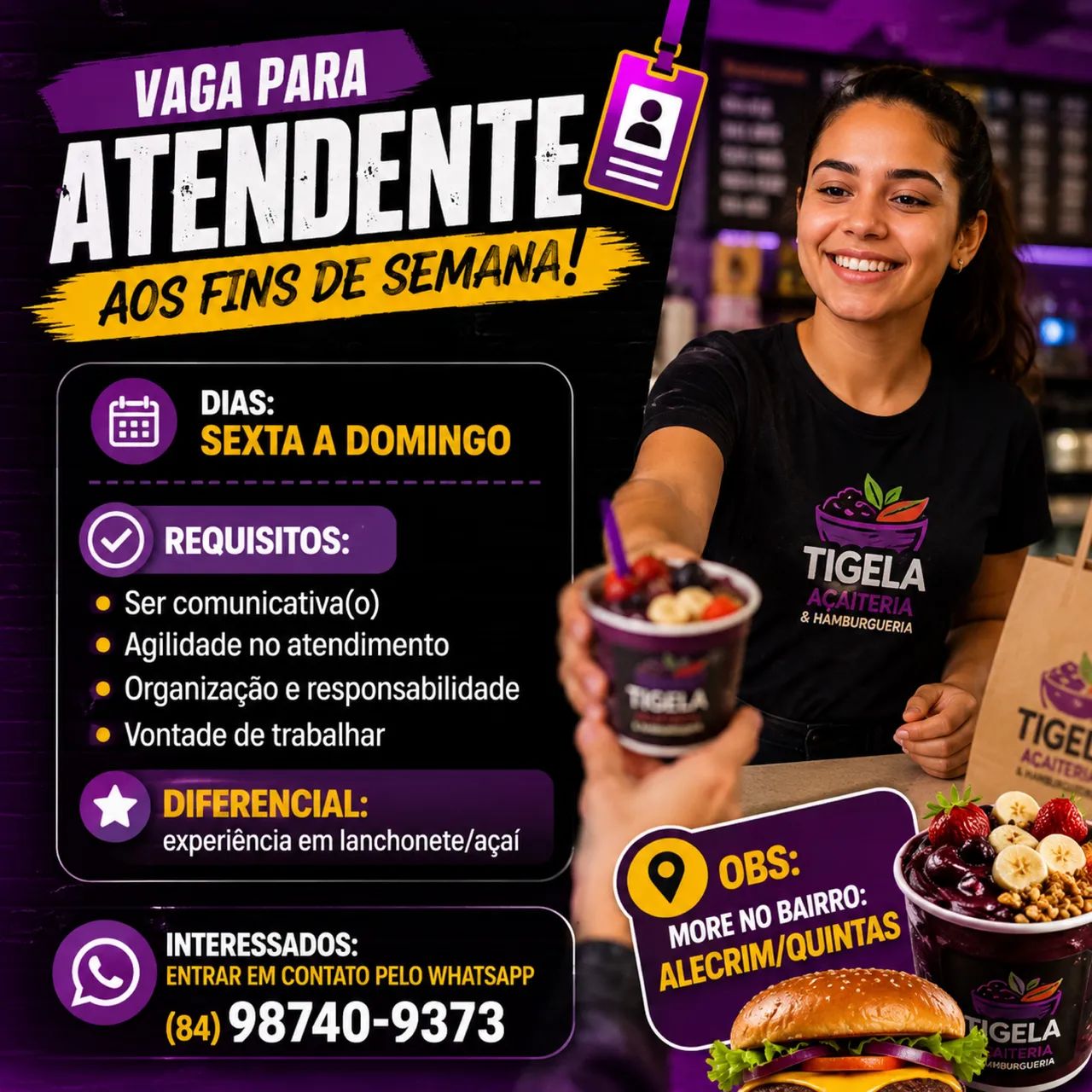 Vaga atendente 