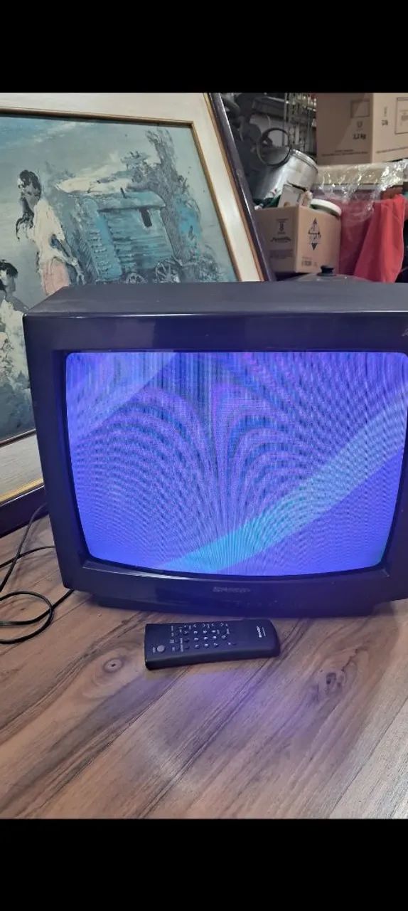 Televisor CRT Sharp, modelo C-20R11 funcionando 