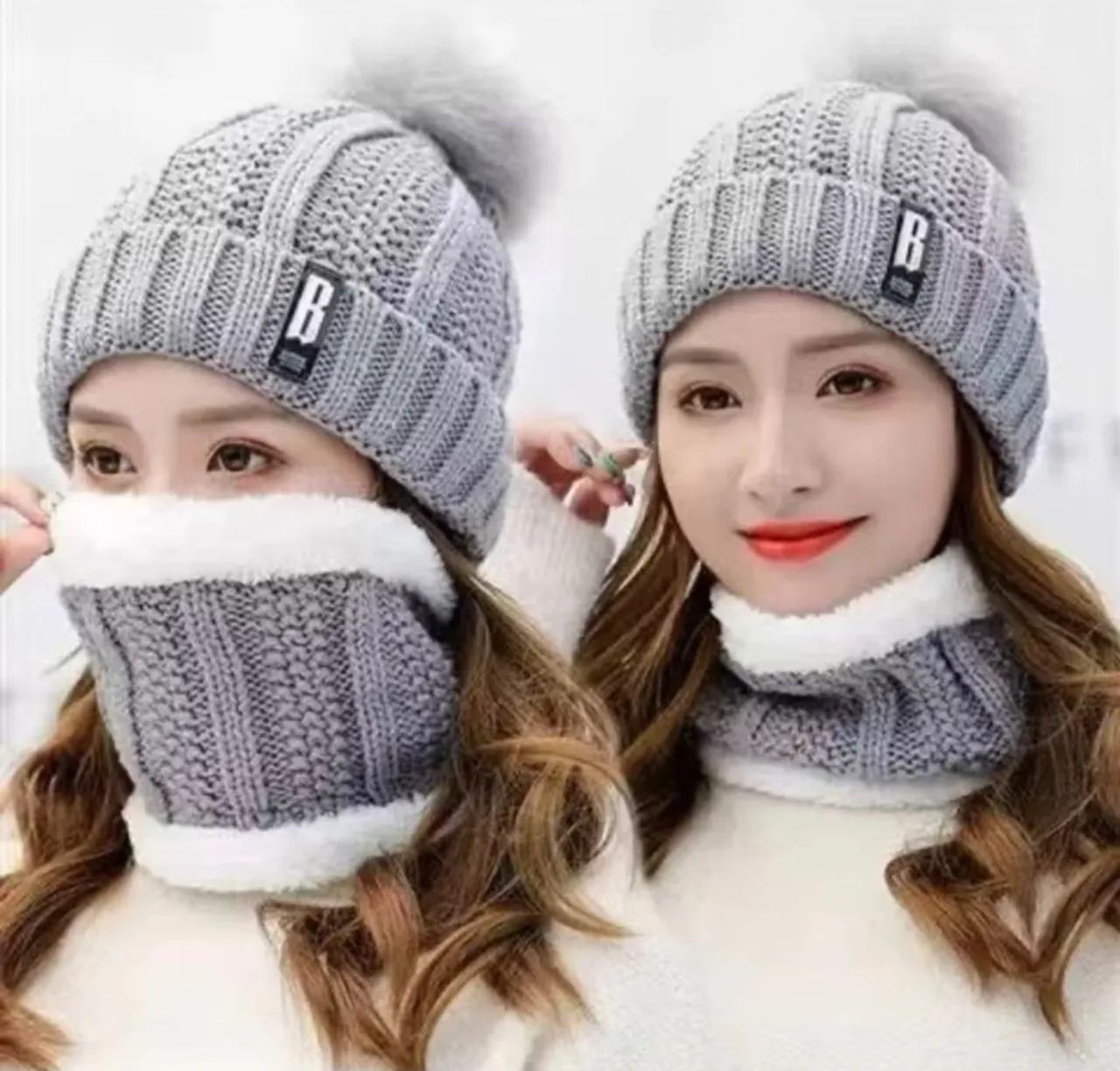 Kit Gorro e Gola de Inverno Preto - Foto 4