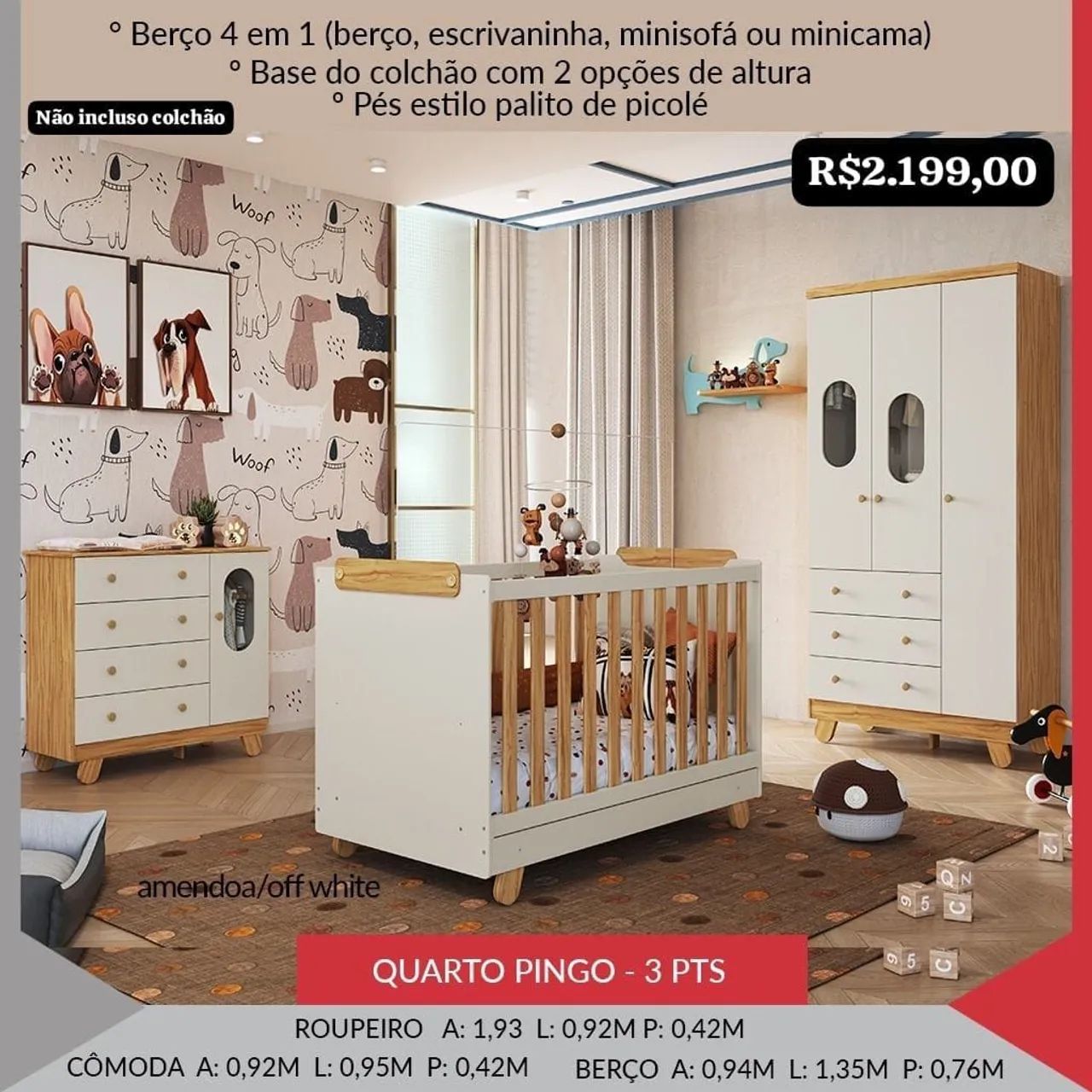 Quarto de bebê pingo completo. - Foto 2