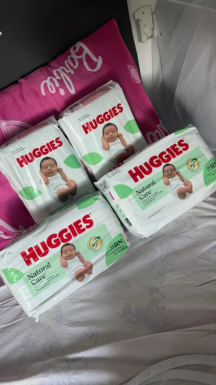 Fralda Huggies natural care rn 34uni