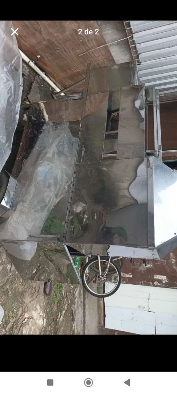carrinho e churasco em aço inox 