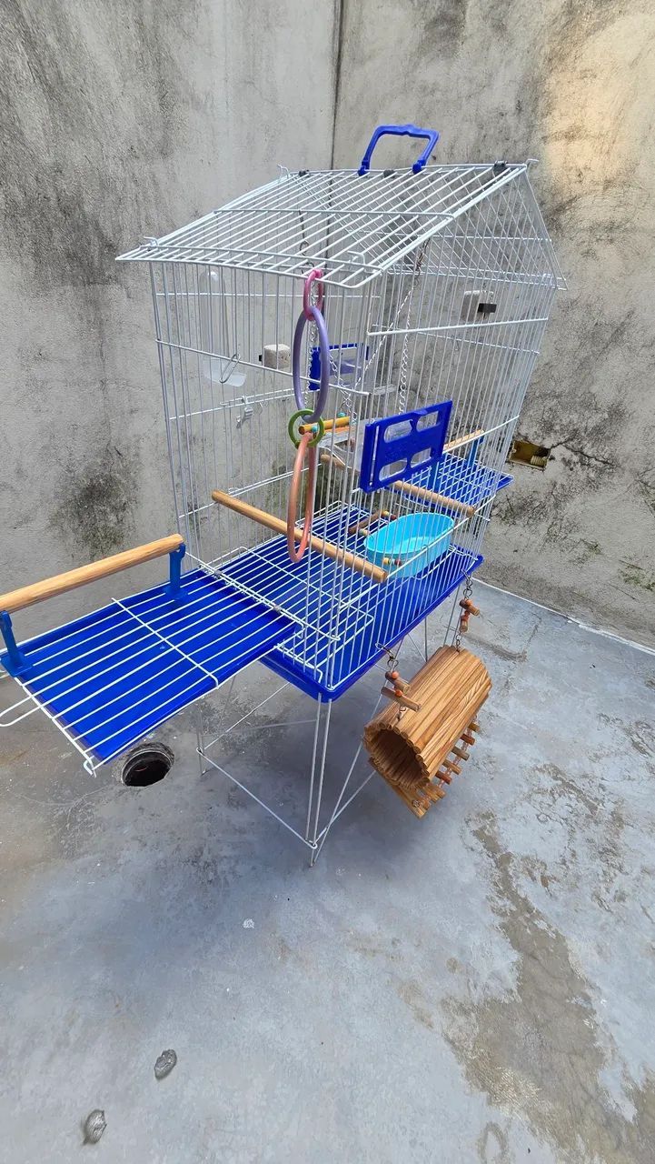 Viveiro para Calopsita Completo (Pouco Uso) + Kit de Brinquedos e Acessórios