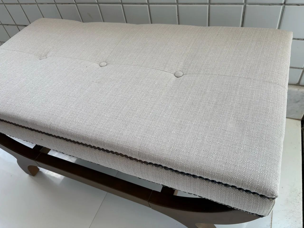 Recamier amadeirado com bege - Foto 3