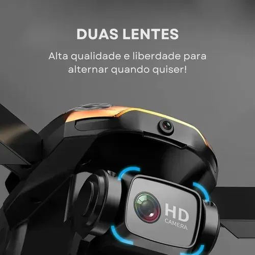 Mini Drone Tesla Dual Câmera 50x Zoom anti Quedas