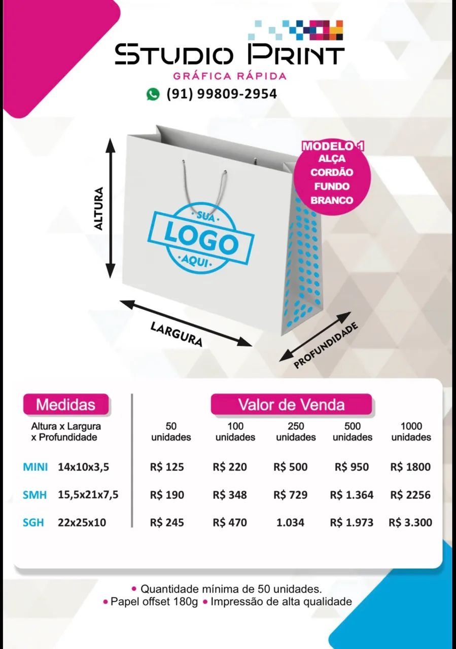 Sacola de papel personalizada  - Foto 3