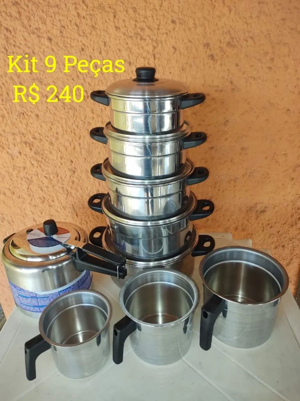 Leiteiras Com Mais Panelas, kit 9 Peças 