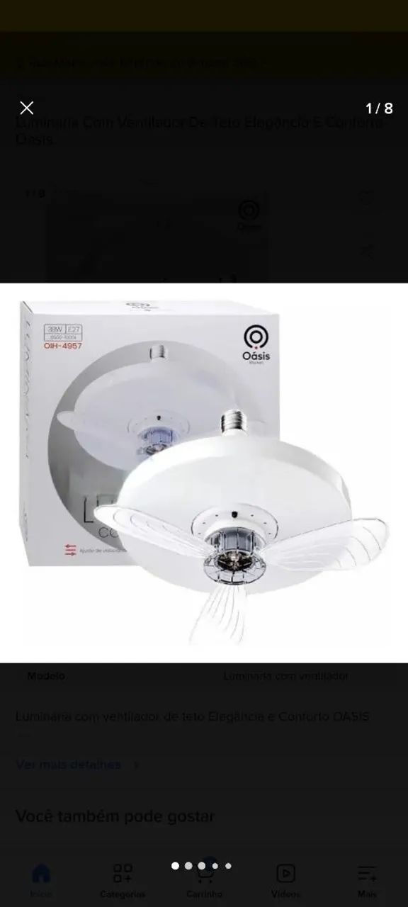 Lâmpada com Ventilador 