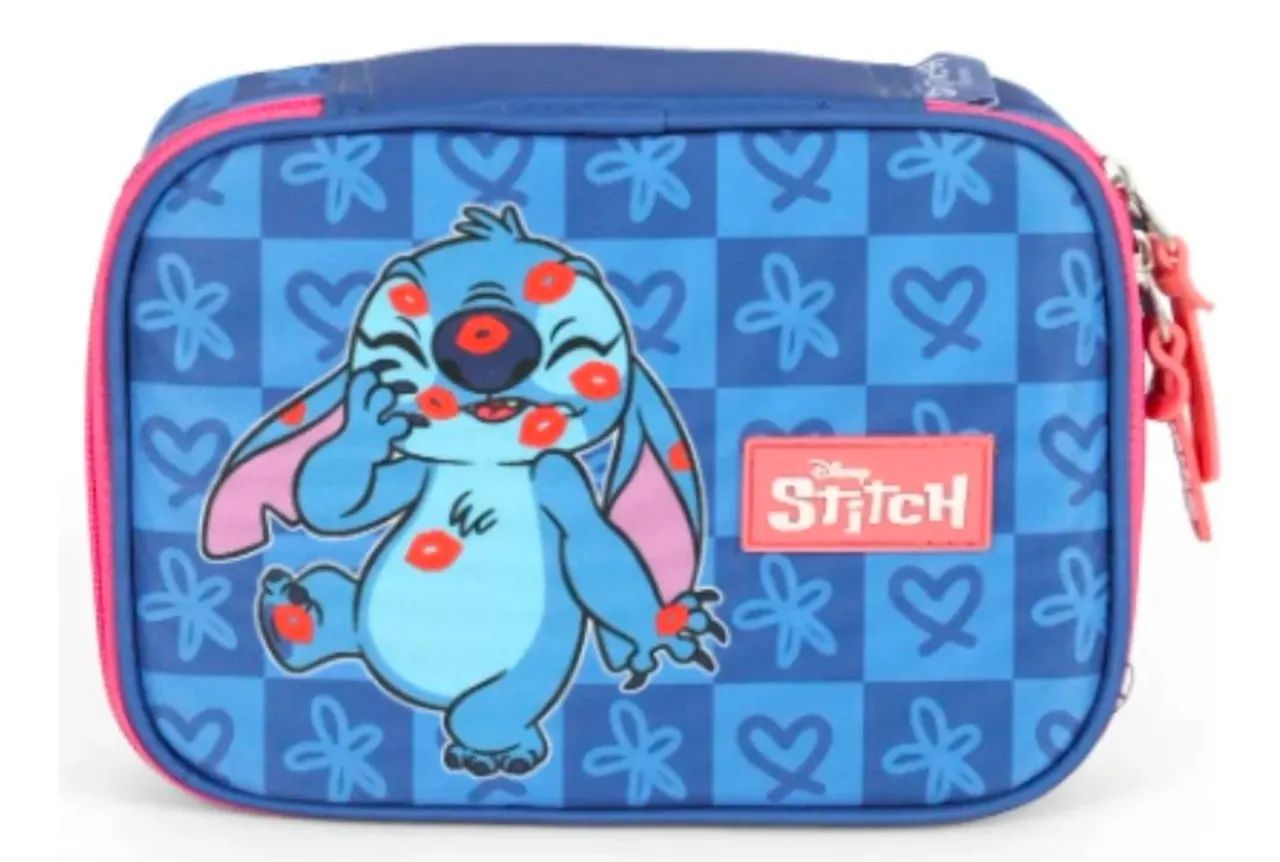 Mochila e Estojo Box Infantil Stitch Beijo Disney  - Foto 2