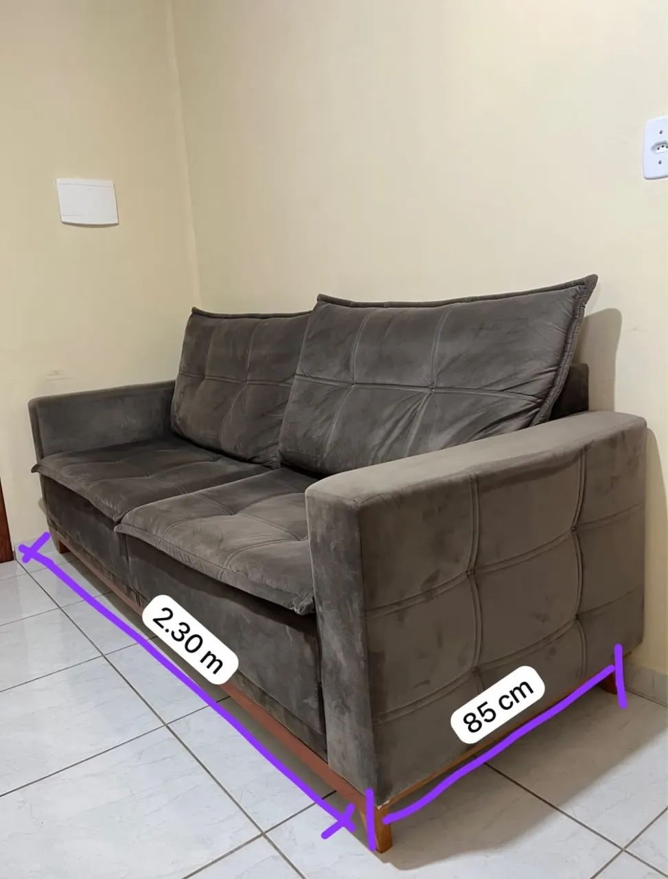 Sofá aveludado  - Foto 3