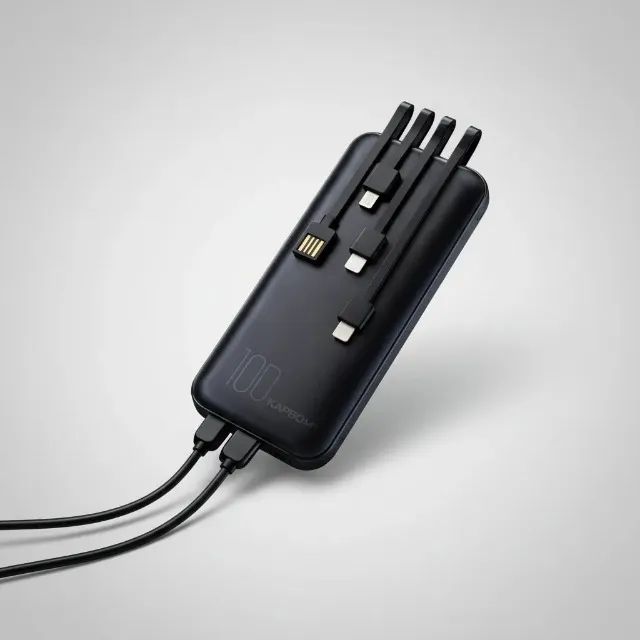 Power Bank Ka-966 10000mah Com Cabos, Carregador Portátil 10mil Visor Loja Coimbra Entrega - Foto 3