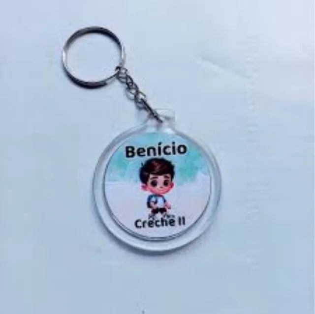 Chaveiro Personalizado Redondo em Acrílico Cristal - 5x5cm - Foto 4